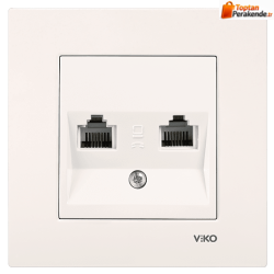 Viko Karre/Meridian Krem İkili Nümeris Cat3 Mekanizma (Çerçeve Hariç) 90967233